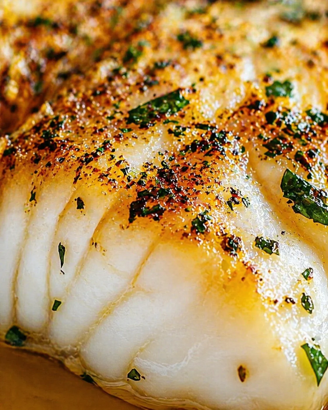 Tight detail shot of Easy Baked Cod That Melts in Your Mouth Every Time highlighting texture