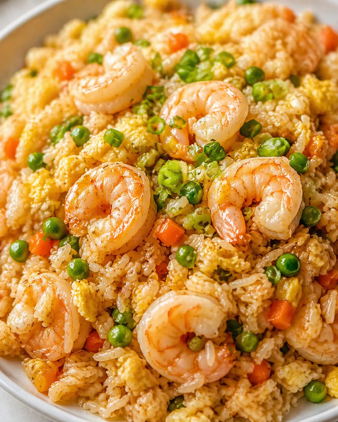 Final plated Easy Shrimp Fried Rice served as a hero shot