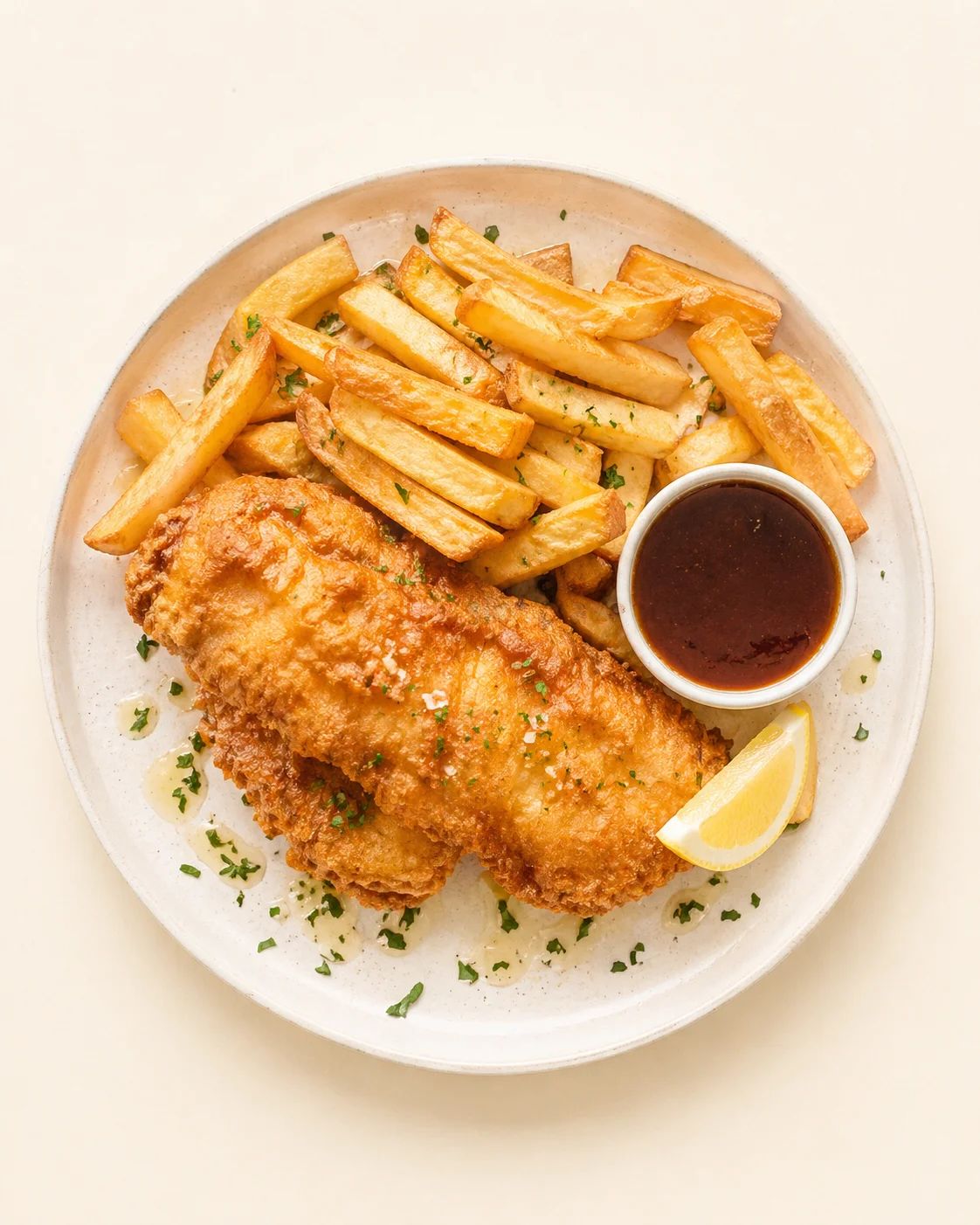 closing_overhead_shot-placeholder.png Straight-down overhead view of Crispy Beer Battered Cod with Malt Vinegar