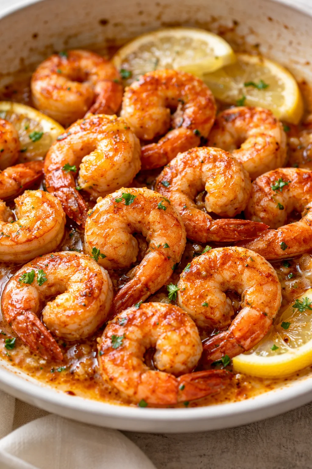 Final plated Spicy Cajun Garlic Butter Shrimp Recipe: A Flavorful Delight! served as a hero shot