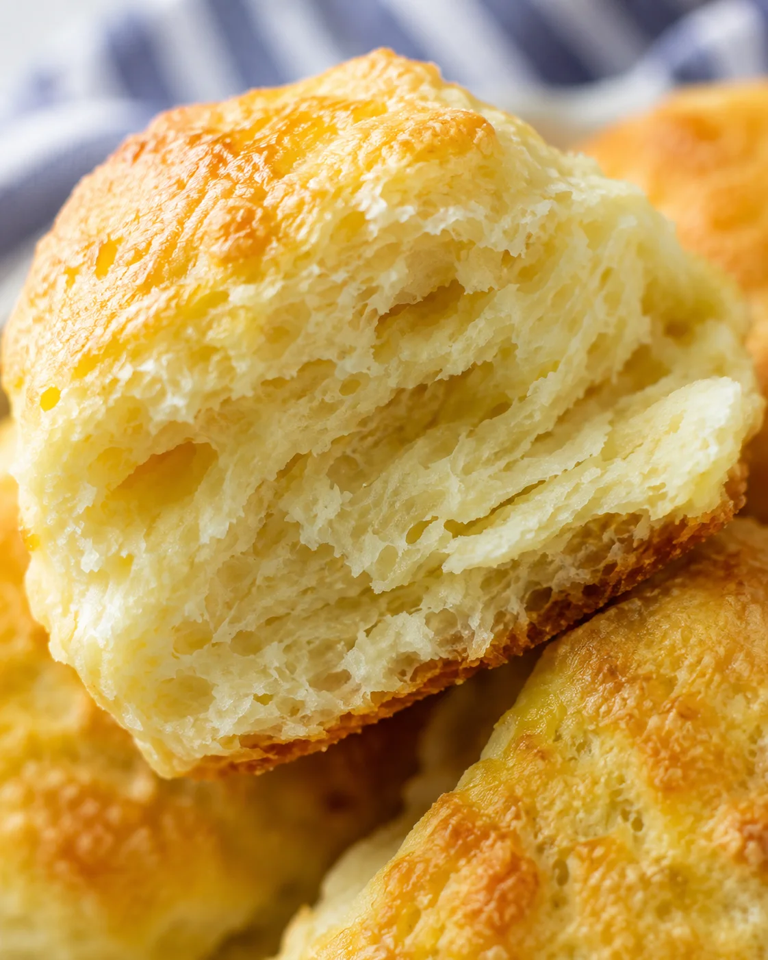 Interior crumb and layers of a buttermilk scone