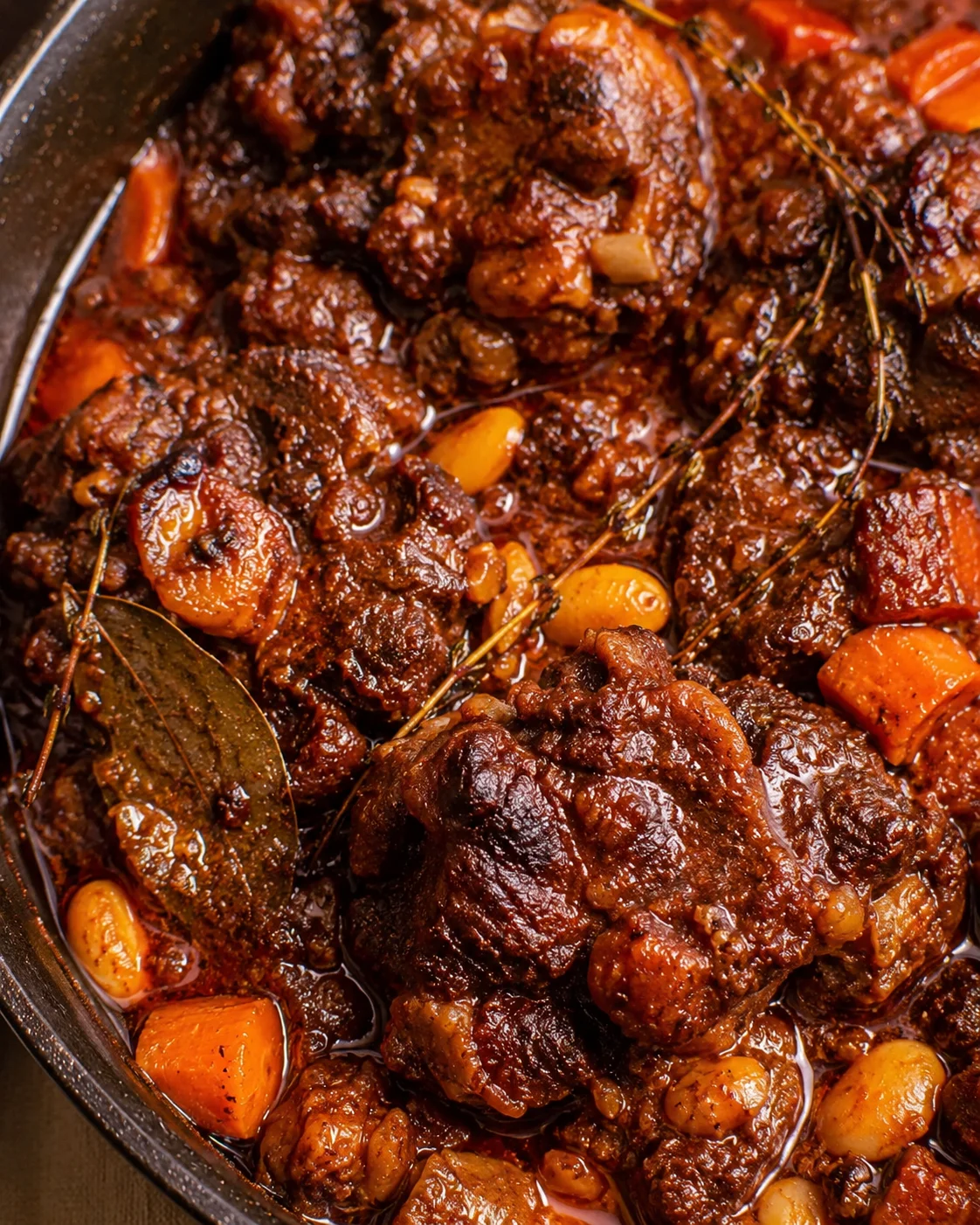 Rich, tender Jamaican oxtail stew with spices, beans, and flavorful gravy.